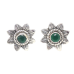Stud Earrings Silver 925 Sterling Women Natural Green Onyx Gem Stone Handmade Gift E403